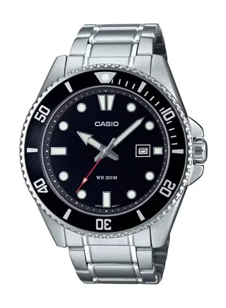 Analog Quartz Black Dial Stainless Steel Men's Watch MDV-107D-1A1V 