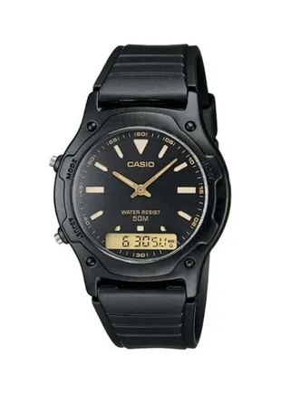 Men's Resin Analog + Digital Wrist Watch AW-49HE-1AVDF - 33 mm - Black 
