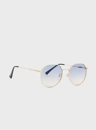 Casual Round Angular Len Sunglasses 