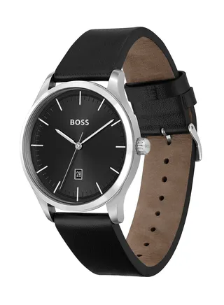 Men's Analog Round Shape Leather Wrist Watch 1513981 - 43 Mm 