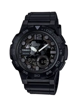 Men's Water Resistant Analog & Digital Watch AEQ-100W-1BVEF - 53 mm - Black 