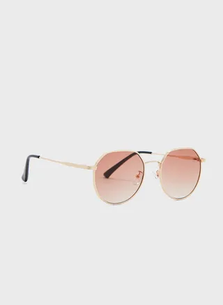 Casual Round Angular Len Sunglasses