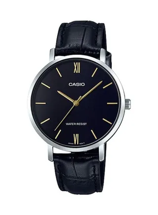 Women's Leather Analog Watch LTP-VT01L-1BUDF - 40 mm - Black 