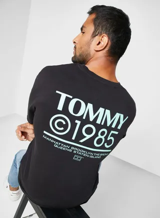 Text Print Crew Neck T-Shirt