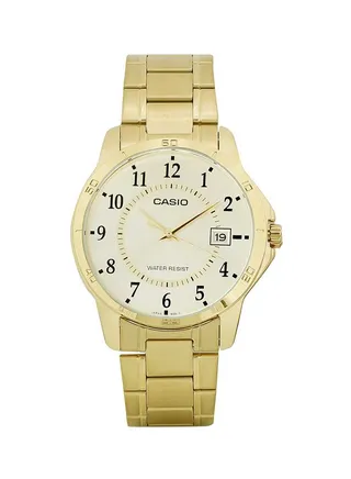 Men's Water Resistant Analog Watch MTP-V004G-9BUDF - 47 mm - Gold 