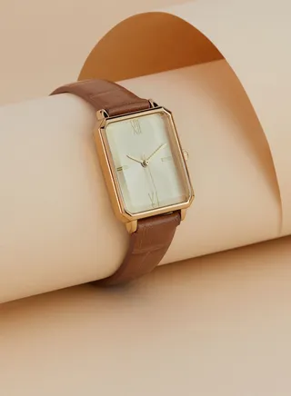 Rectangle Croc Strap Watch