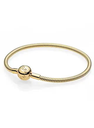 Pandora Time Jewelry Classic Fashion Women's Gold Snake Chain Bracelet 568748C00 
