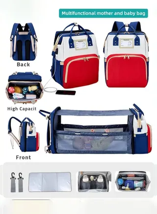 2023 New Style Baby Diaper Bag Backpack, Multifunction Diapers Changing Station for Boys Girls Outdoor and Travel, Infant Shower Gifts, Large Capacity, 900d Oxford, USB Port 