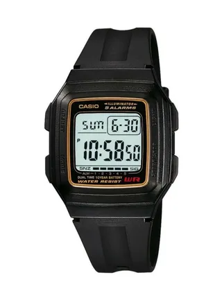 Men's Illuminator Quartz Digital Watch F-201WA-9ADF - 34 mm - Black 