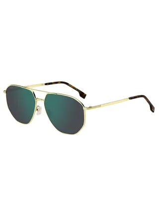 Men's UV Protection Navigator Sunglasses - Boss 1612/F/Sk Gold Millimeter - Lens Size: 61 Mm 