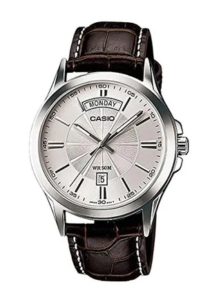 Men's Enticer Quartz Leather Analog Watch MTP-1381L-7AVDF 