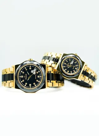 Sveston Couples Set Two Tone Stainless Steel analogue Quartz Watch SV7491 