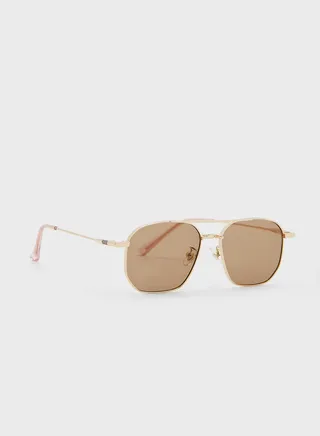 Casual Angular Aviator Sunglasses