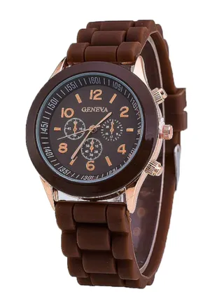 Women's Round Dial Silicone Chronograph Watch NSSB037001495 