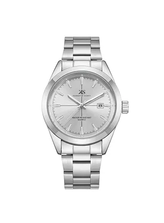 Kenneth Scott Men's White Dial Analog Watch - K23025-SBSW 