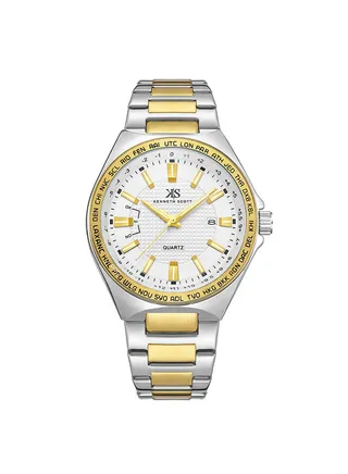 Men's Analog Tonneau Shape Stainless Steel Wrist Watch K23027-TBTW - 43 Mm 