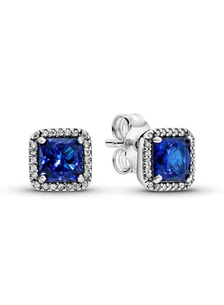 PANDORA Blue Elegant Earrings - Sterling Silver and Cubic Zirconia 