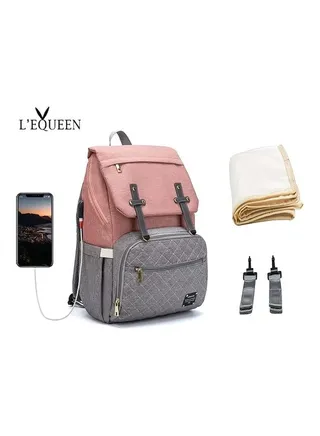 Diaper Backpack Set With USB Charging 