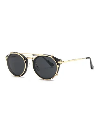 Retro Dual Use Round Frame Sunglasses B1813-C1 