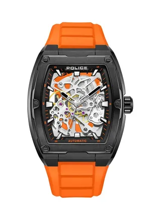 Men's Watch Black Dial With Orange Silicone Strap - PEWJR0005901 