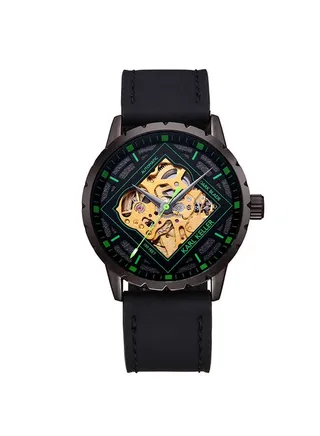 Men's Analog Round Shape Leather Wrist Watch KKXC5109 - 43 Mm 