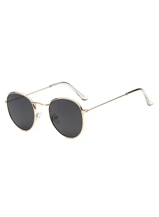 Reflective Lens Round Trendy Sunglasses Metal Frame Polarized Lens UV Protection Affordable Luxury Trusted Protection Premium Quality 