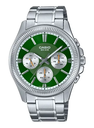 Men's Enticer Analog Green Dial Watch MTP-1375D-3Av 