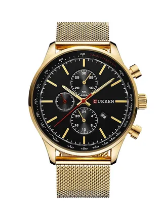 Men's Stainless Steel Analog Watch 8227 - 44 mm - Gold 