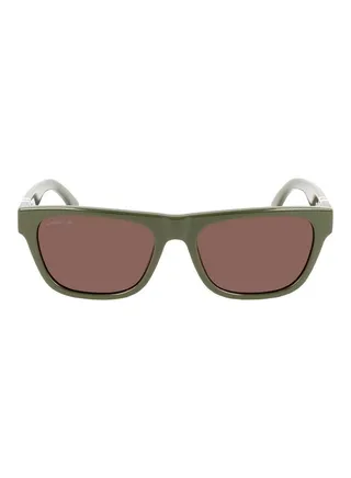 Men's Full Rim Acetate Modified Rectangle Sunglasses L979S 5618 (275) Khaki 