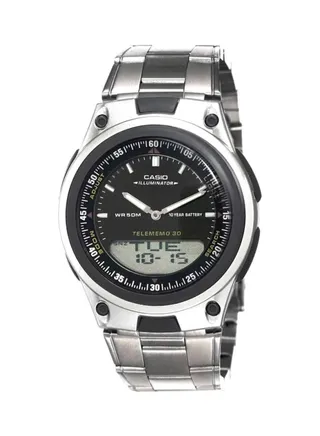 Men's Illuminator Water Resistant Analog & Digital Watch AW-80D-1AVDF - 40 mm - Silver 