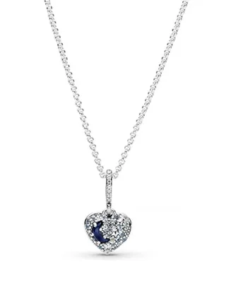 Pandora Moments Jewelry Women's Cubic Zirconia Sparkling Starry Arch Blue Moon Heart Necklace 399232C01-50 