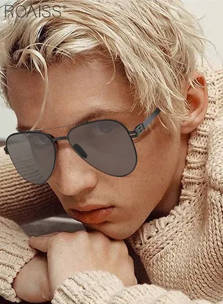 Men's Aviator Sunglasses UV400 Protection Sun Glasses with Ultralight Metal Frame Fashion Anti-Glare Sun Shades for Men Driving Fishing Traveling Black 