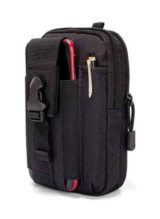 Universal Outdoor EDC Belt Waist Bag Tactical Pouch Phone Pocket Pack Black 