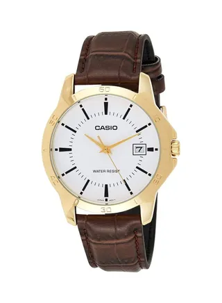 Men's Water Resistant Analog Watch MTP-V004GL-7AUDF - 47 mm - Brown 