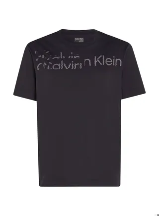Men's Logo Short Sleeves T-Shirt, Cotton, Black 