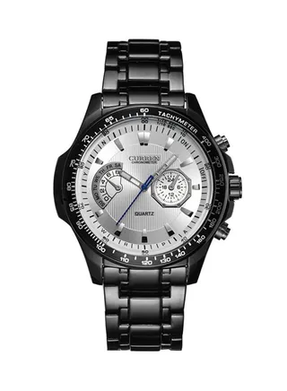 Men's Water Resistant Analog Watch 8020 - 43 mm - Black 