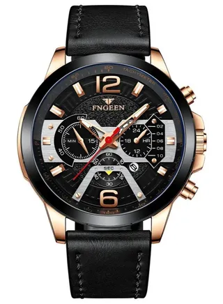New Design Leather Strap Wrist Watch For Men 