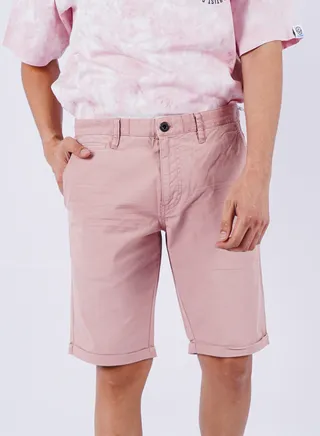 Men’s Cotton Stretch Chino Shorts Pants in Rose Dust 