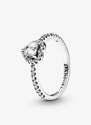 Pandora Timeless Cubic Zirconia Women's 925 Silver Heart Ring 198421C01 