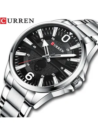 Curren 8389 Men's Quartz Watch with Stainless Steel Bracelet 