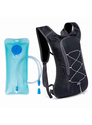 Camping Backpack With 2 Liter Water Bladder Hiking Water Bag 