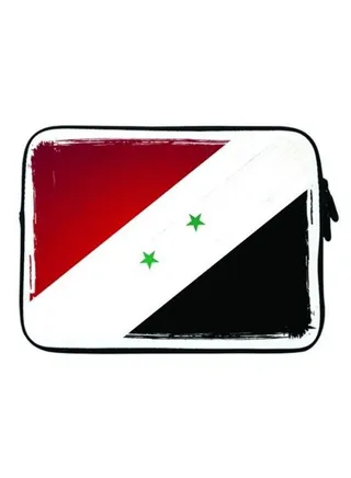 Flag of Syria Printed Premium Designer Sleeve With Strap For Laptop Multicolour 