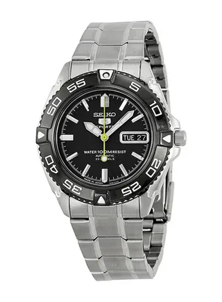5 Automatic Black Dial Stainless Steel Men's Watch SNZB23J1 
