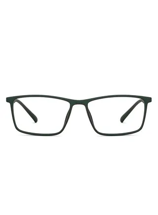 Zero Power Bluecut & Antiglare Rectangular Shape Computer Eyeglasses LB E14255 - Lens Size: 53mm - Green 