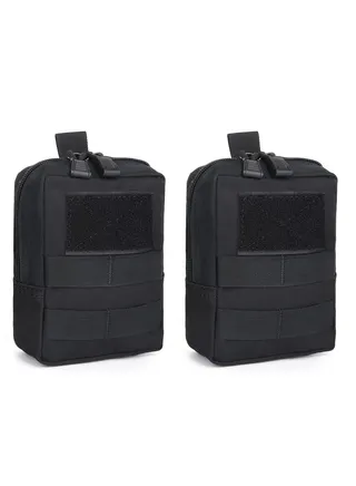 2pcs Tactical Molle Pouch EDC Utility Gadget Outdoor Men Waist Bag with Phone Belt Clip Holder Holster for Outdoor Hunting Camping Hiking Trekking 