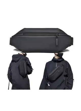 Sling Bag Men's Shoulder Bag Casual Sports Fashion Women's and Men's Running Waist Bag Crossbody Waist Bag with Adjustable Shoulder Strap Backpack Black 25.00*6.00*14.00cm 