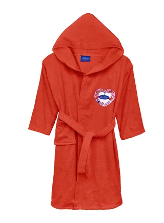 Children's Bathrobe. Banotex 100% Cotton Super Soft and Fast Water Absorption Hooded Bathrobe for Girls and Boys, Stylish Design and Attractive Graphics SIZE 16YEARS 