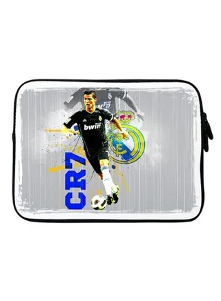 CR7 Attack Printed Premium Designer Sleeve With Strap For Laptop Multicolour 