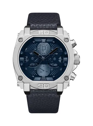 Men's Norwood Leather Strap Chronograph Wrist Watch PEWJF2226802 - 45mm - Blue 