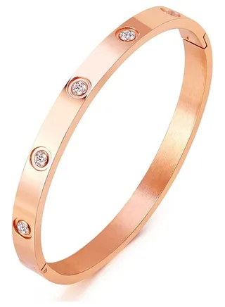 Love Bracelet Bangle for Women Gilrs with Cubic Zirconia Stones Stainless Steel Hinged Jewelry with Crystal Oval Bracelet Best Gifts for Love with Valentine's Day Birthday 